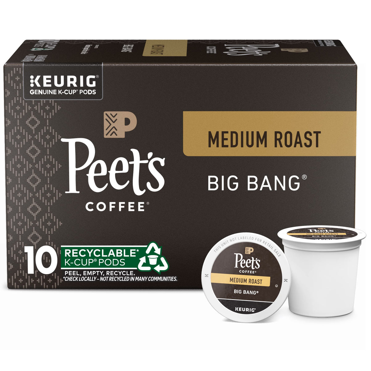 Peet's Coffee, Medium Roast Keurig K-Cup Pods - Café Domingo 54 Count (1 Box of 54 Pods)