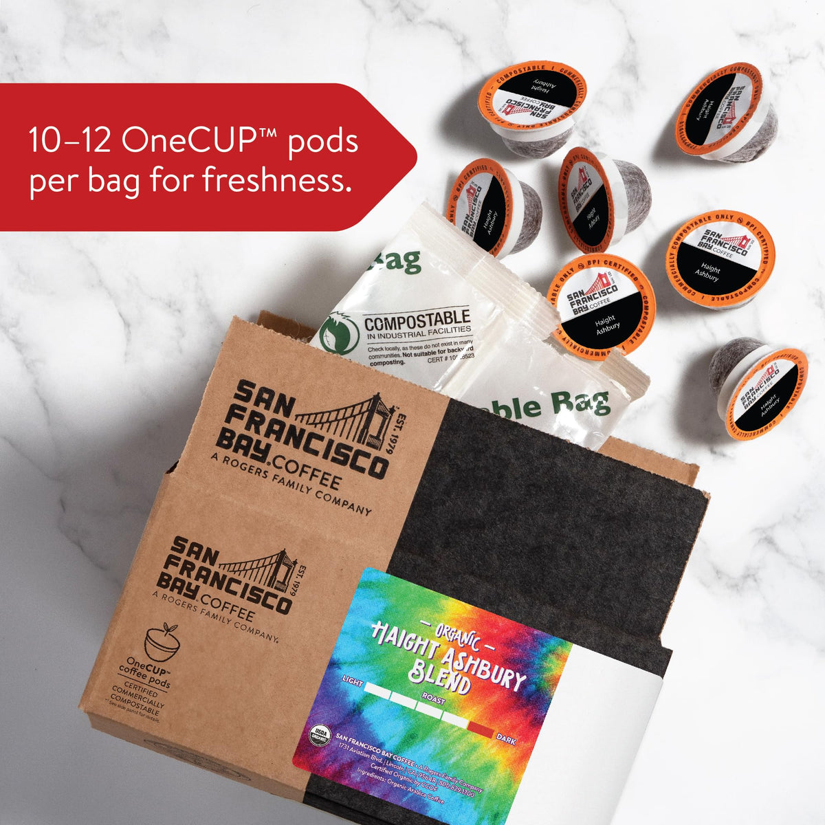 SAN FRANCISCO BAY SF Coffee OneCUP /Dark Roast Compostable Coffee Pods, K Cup Compatible Including Keurig 2.0 (Packaging May Vary), French Roast, 80 Count (Pack of 1)
