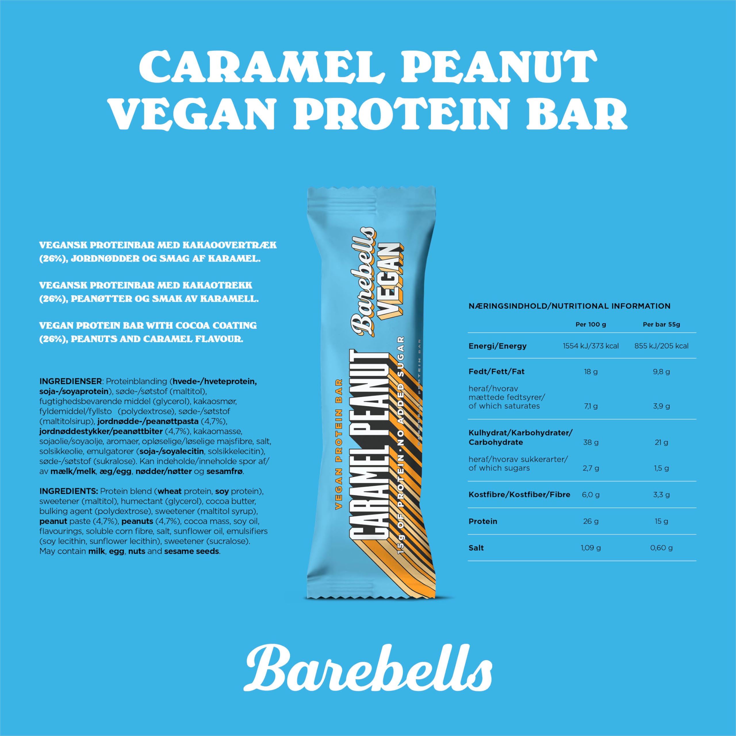 Barebells Protein Bars - 12 Count, 16g High Protein Treats – Sugar Free Chocolate Nutrition Bar, Low Carb – On The Go Breakfast or Post-Workout Snack (Caramel Choco)