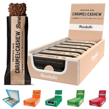 Barebells Protein Bars - 12 Count, 16g High Protein Treats – Sugar Free Chocolate Nutrition Bar, Low Carb – On The Go Breakfast or Post-Workout Snack (Caramel Choco)