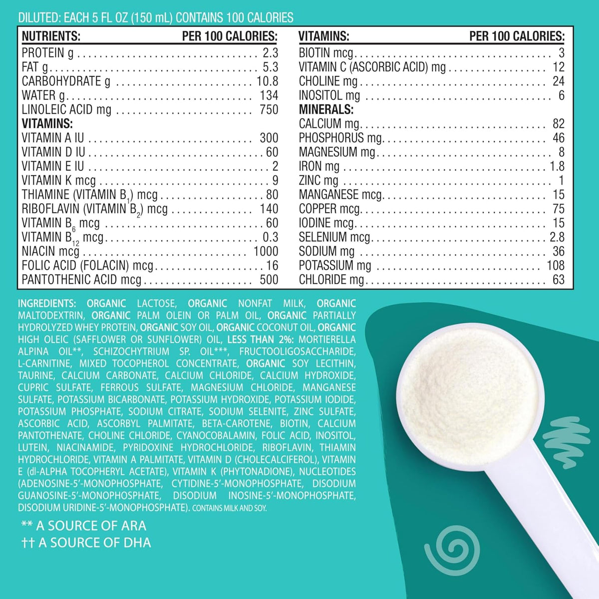 Earth's Best Organic Baby Formula, Gentle Infant Formula for 0-12 Months, Milk-Based Powder with Iron, Omega-3 DHA & Omega-6 ARA, 21 Ounce Container