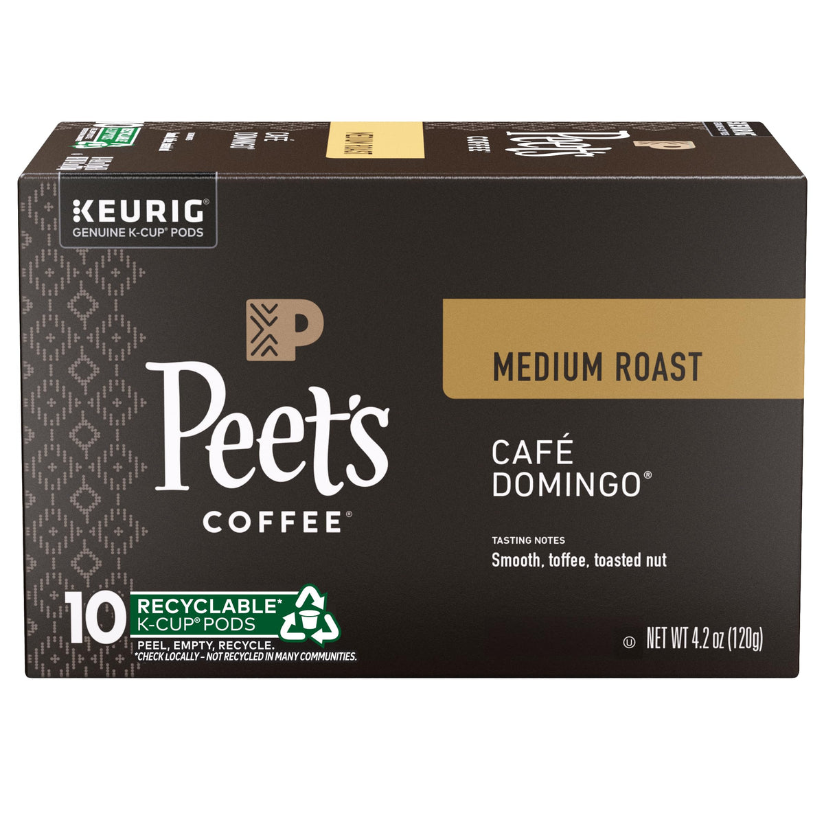 Peet's Coffee, Medium Roast Keurig K-Cup Pods - Café Domingo 54 Count (1 Box of 54 Pods)