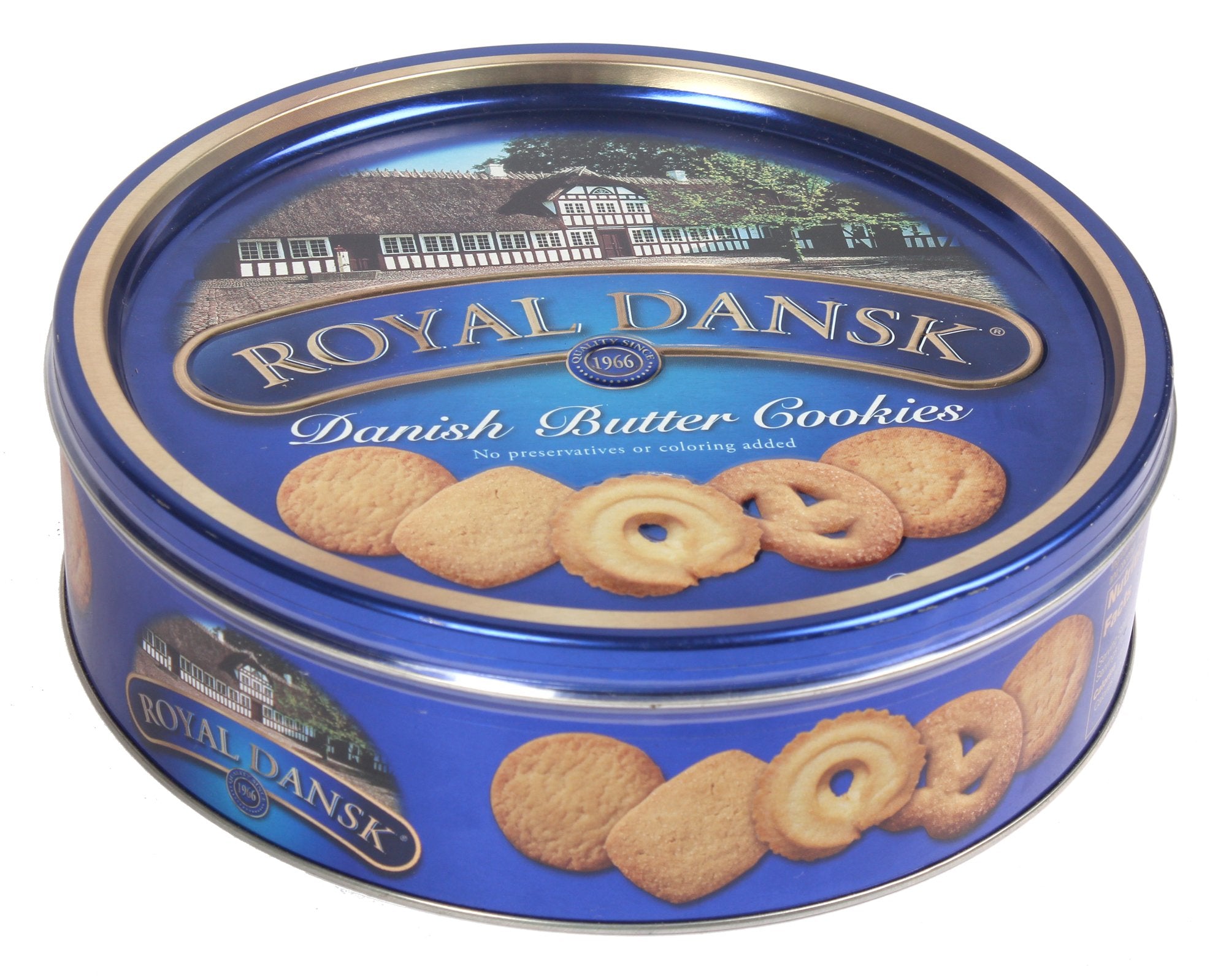 Continental Bakeries Royal Dansk Butter Cookies (Metal Round Tin), Danish Butter Biscuits, 1 kg