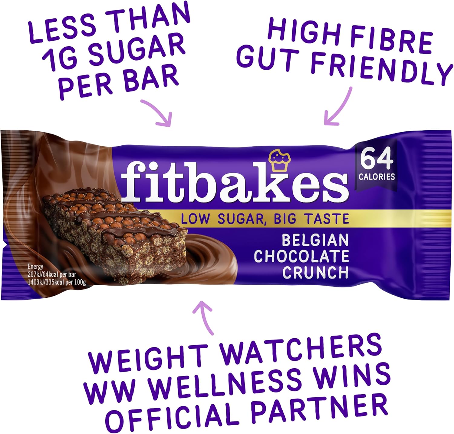 Fit bakes 64 Calories Belgian Chocolate Mini Bars (12x19g) Diabetic Chocolate Keto Snack, 1 Net Carb Low Sugar Crunch Cake, Diabetic Sweets Biscuits, Low Calorie Snack, No Added Sugar, Fitbakes
