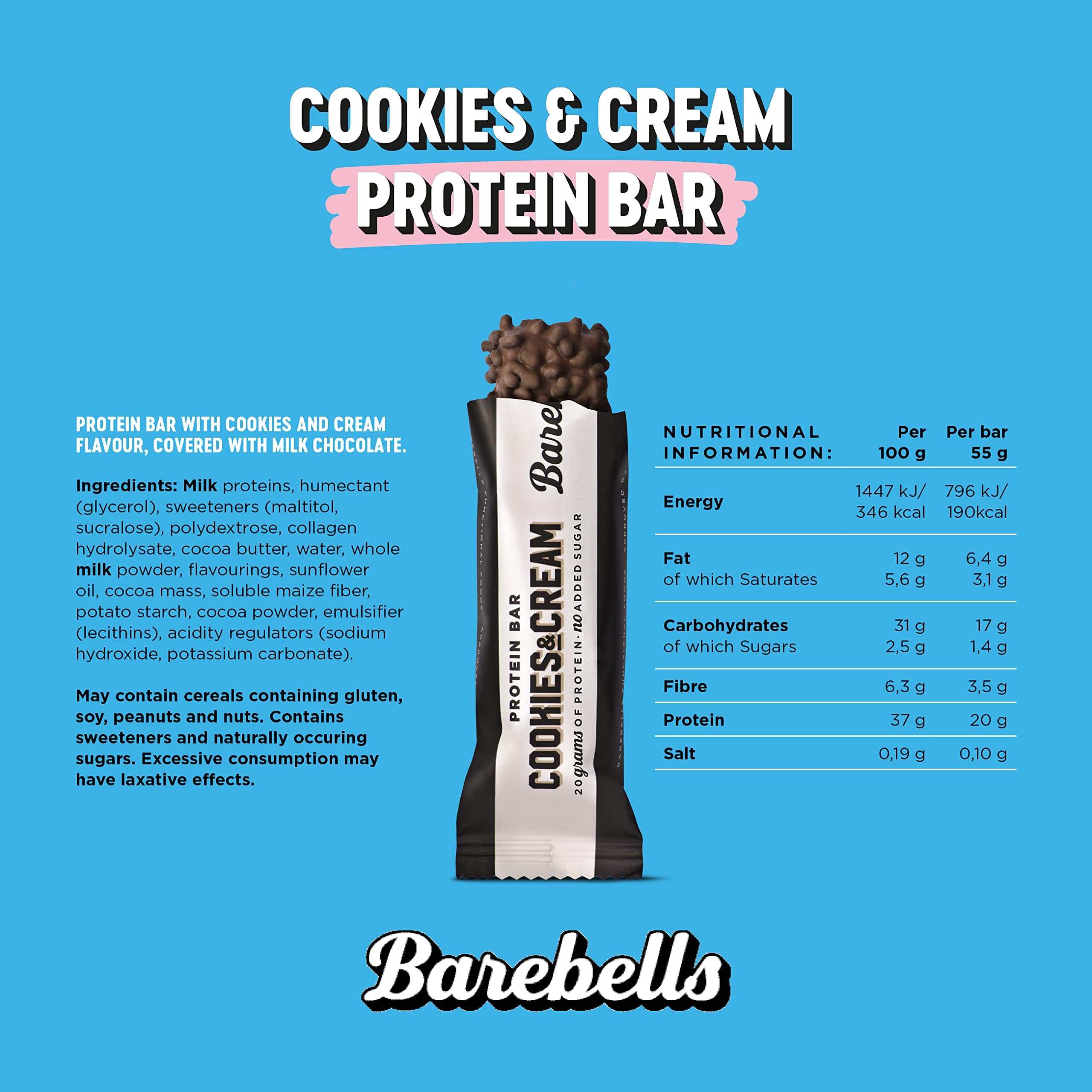 Barebells Protein Bars - 12 Count, 16g High Protein Treats – Sugar Free Chocolate Nutrition Bar, Low Carb – On The Go Breakfast or Post-Workout Snack (Caramel Choco)