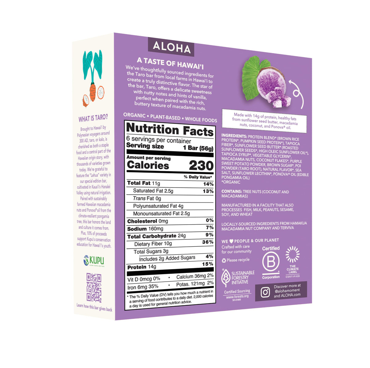 ALOHA Organic Plant Based Protein Bars |Peanut Butter Chocolate Chip | 1.98 Oz (Pack of 12) | Vegan, Low Sugar, Gluten Free, Paleo, Low Carb, Non-GMO, Stevia Free, Soy Free, No Sugar Alcohols