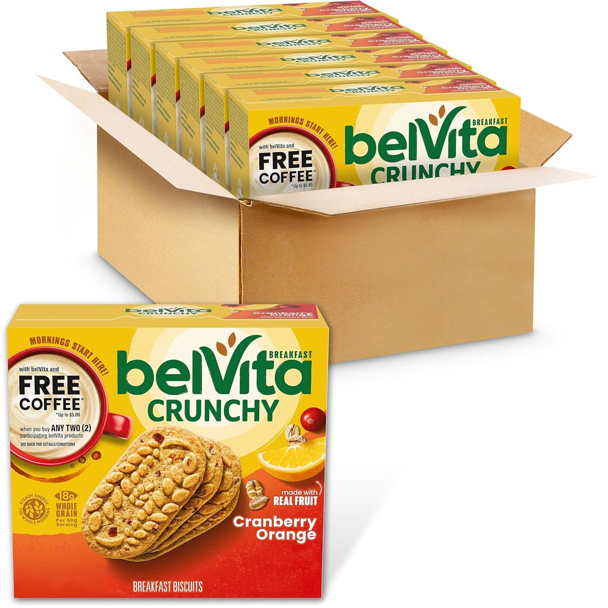 belVita Breakfast Bars Biscuits Variety Pack, 4 Flavors, 30 Total Packs, 6 Boxes (4 Biscuits Per Pack)