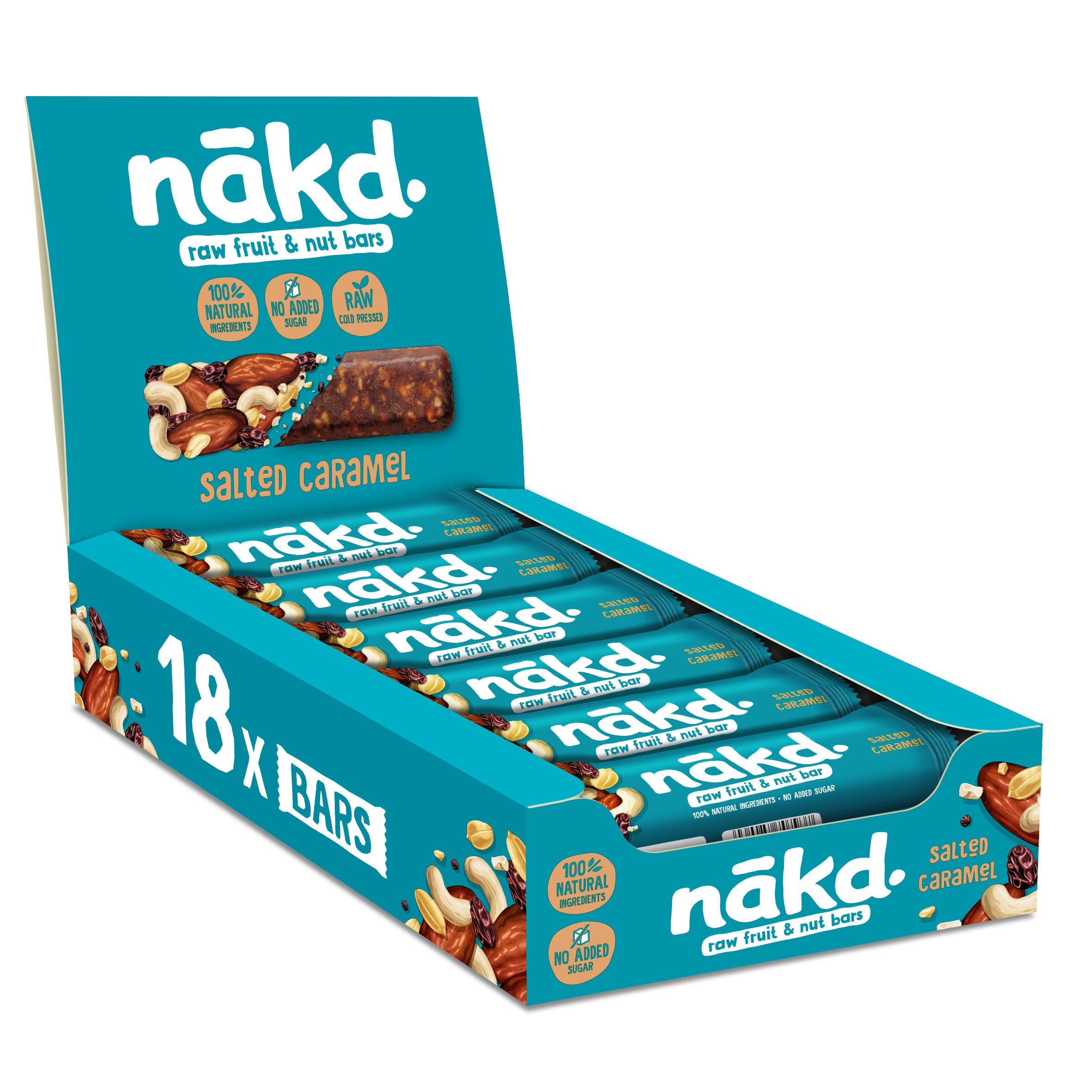 Nakd Blueberry Muffin Natural Fruit & Nut Bars - Vegan - Gluten Free - Healthy Snack, 35 g (Pack of 18)
