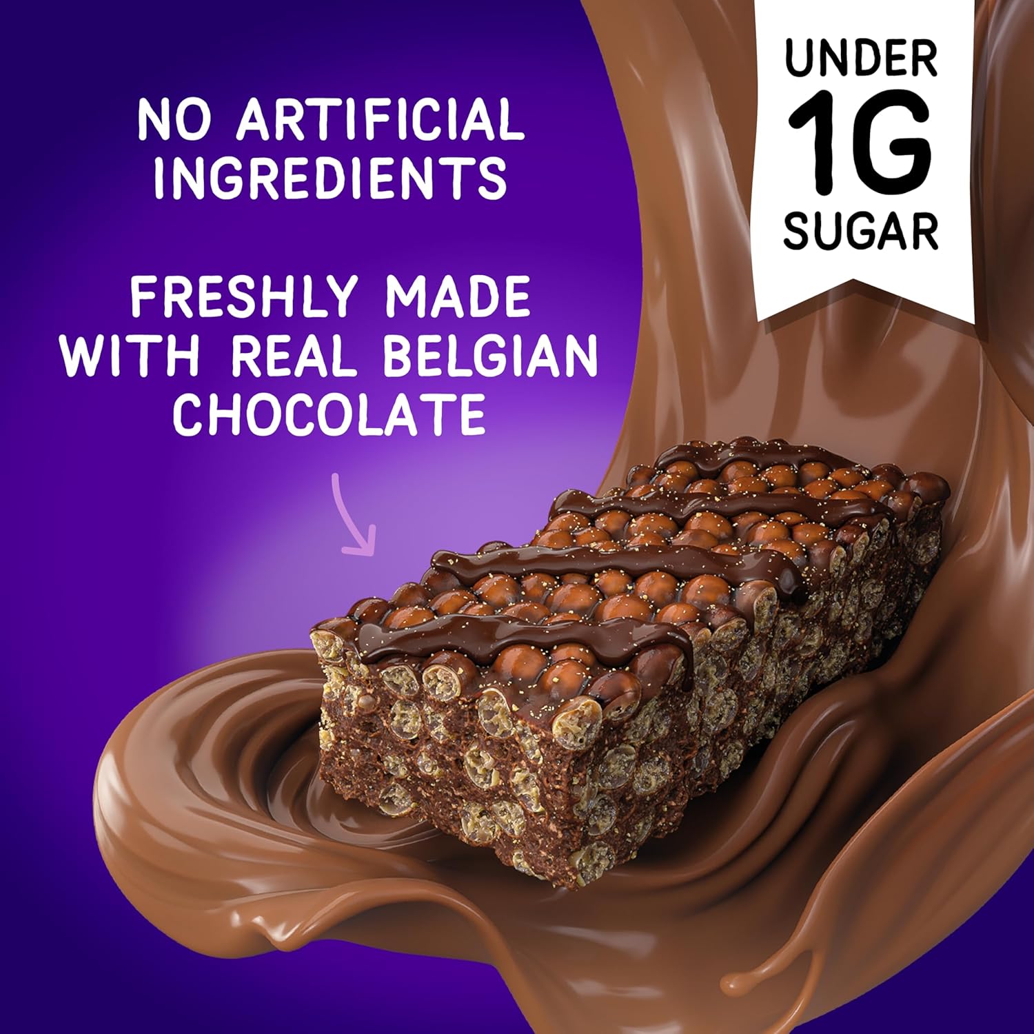 Fit bakes 64 Calories Belgian Chocolate Mini Bars (12x19g) Diabetic Chocolate Keto Snack, 1 Net Carb Low Sugar Crunch Cake, Diabetic Sweets Biscuits, Low Calorie Snack, No Added Sugar, Fitbakes