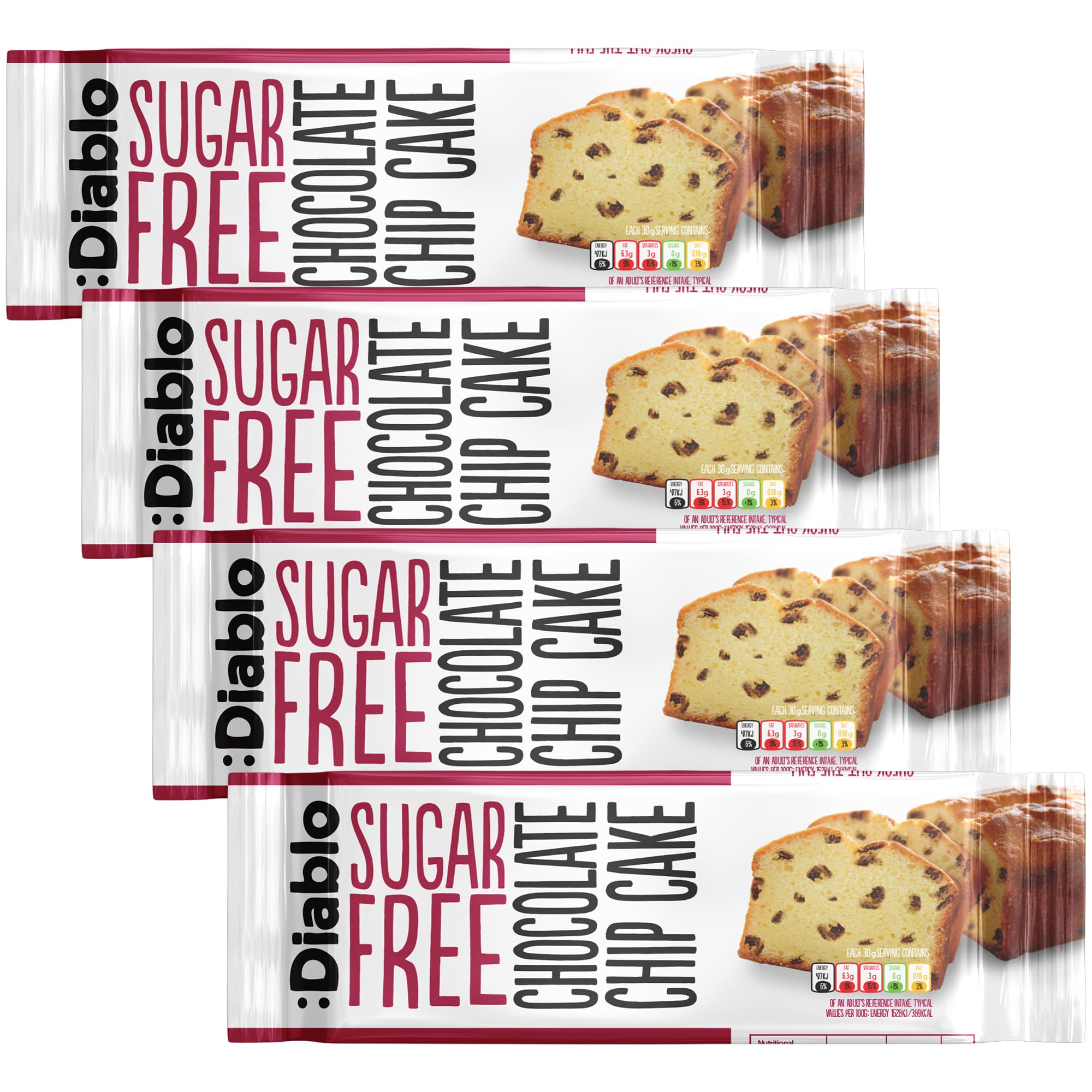 Diablo No Added Sugar Lemon Cake – Healthy Snacks Sweet Treat, Cakes and Desserts for All, Ideal for Snack Time, Tea & Party Treat, Halal & Kosher Approved – 200g (Pack of 2)