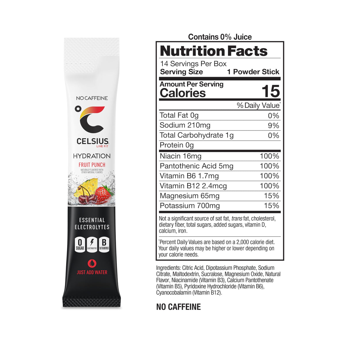 Celsius Hydration™ Blue Razz, Sugar Free Electrolyte Hydration Drink Mix (Pack of 14)