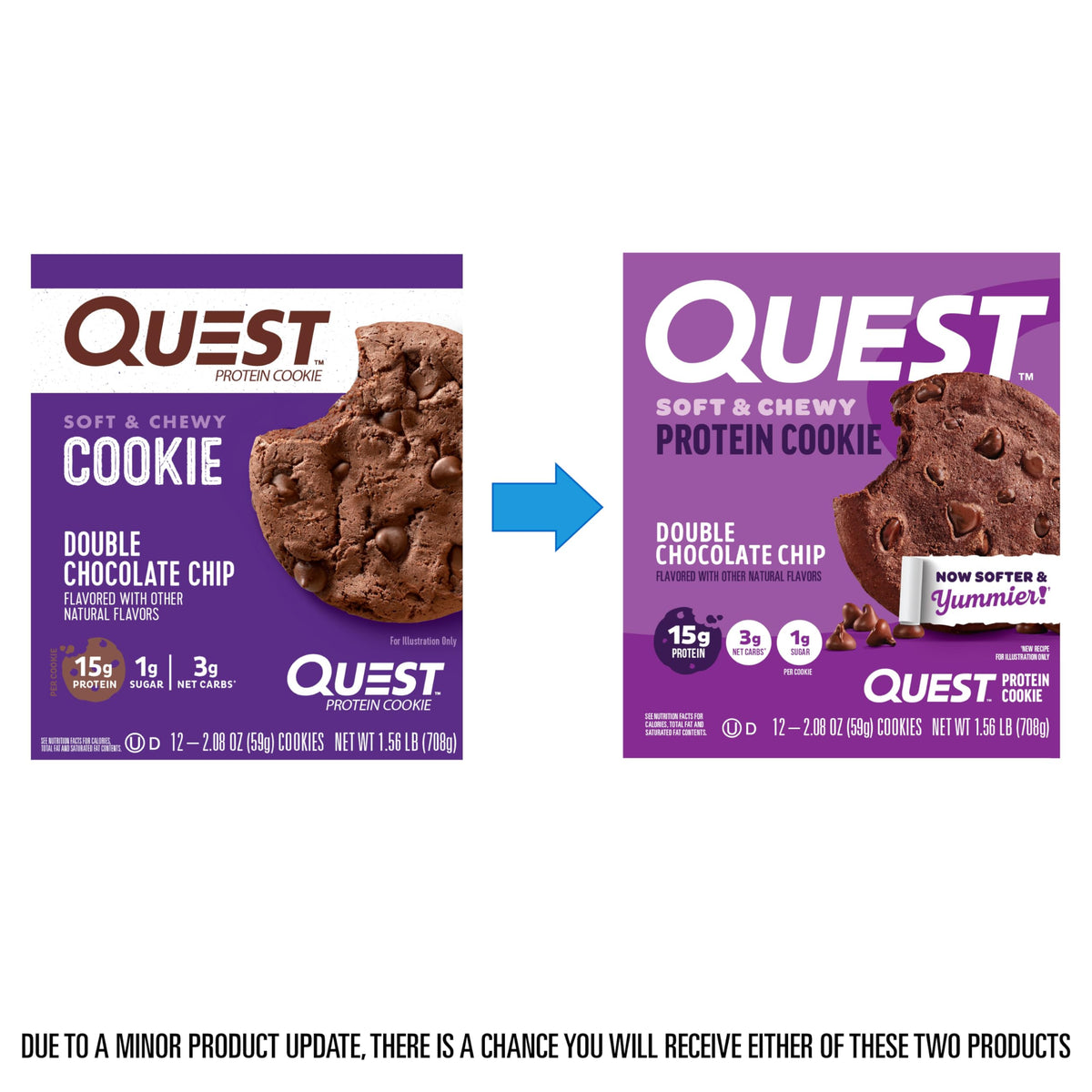 Quest Nutrition Chocolate Chip Protein Cookie, 15g Protein, 1g Sugar, 2g Net Carbs, Keto Friendly, High Protein, Low Carb; 12 Count