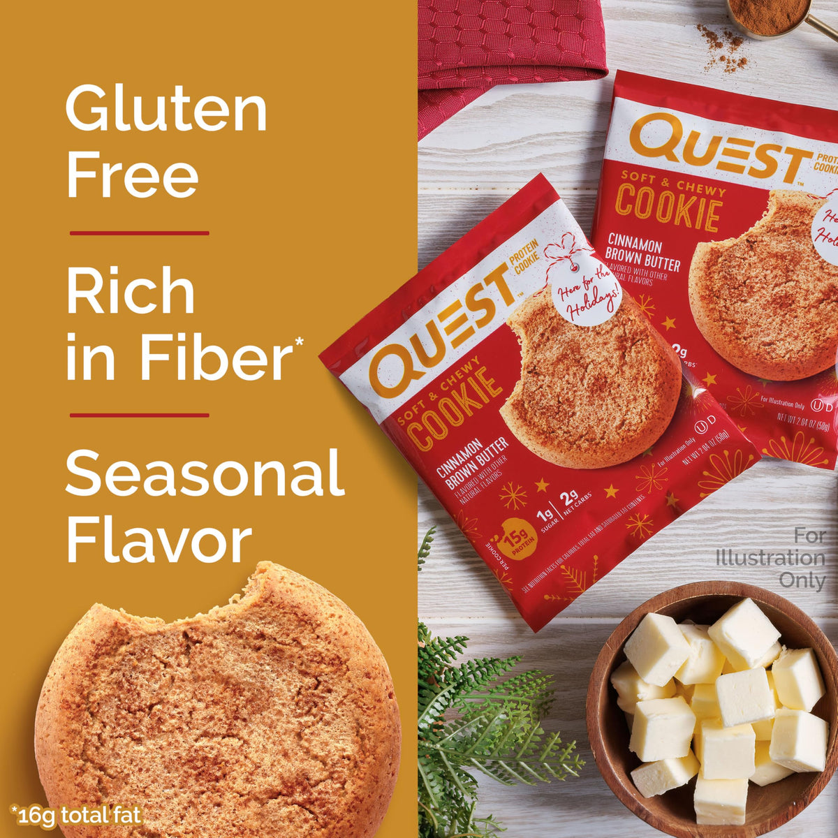Quest Nutrition Chocolate Chip Protein Cookie, 15g Protein, 1g Sugar, 2g Net Carbs, Keto Friendly, High Protein, Low Carb; 12 Count