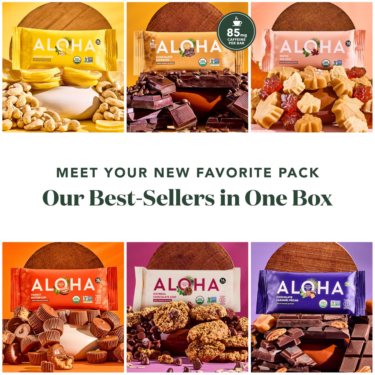 ALOHA Organic Plant Based Protein Bars |Peanut Butter Chocolate Chip | 1.98 Oz (Pack of 12) | Vegan, Low Sugar, Gluten Free, Paleo, Low Carb, Non-GMO, Stevia Free, Soy Free, No Sugar Alcohols
