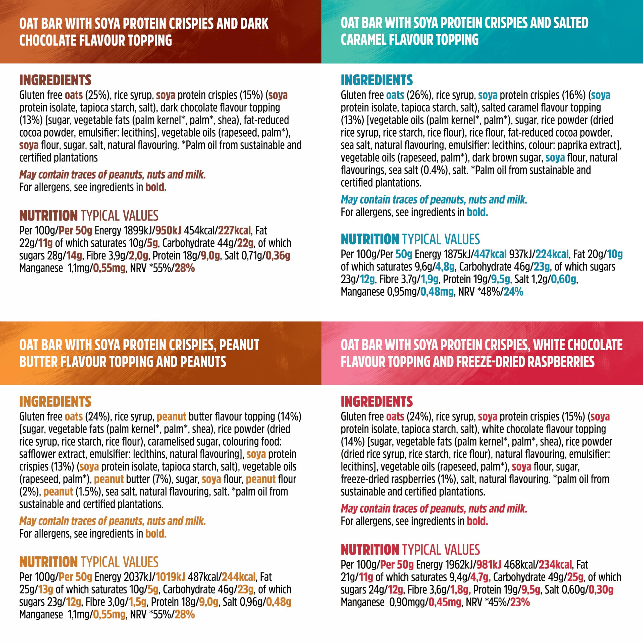 Trek High Protein Flapjack Cocoa Oat, 50 g - Gluten Free Bars – Healthy Snack Bars – Plant Based Protein - Vegan Bars (Pack of 16 Bars) | L0572375-P107199021-M107199013