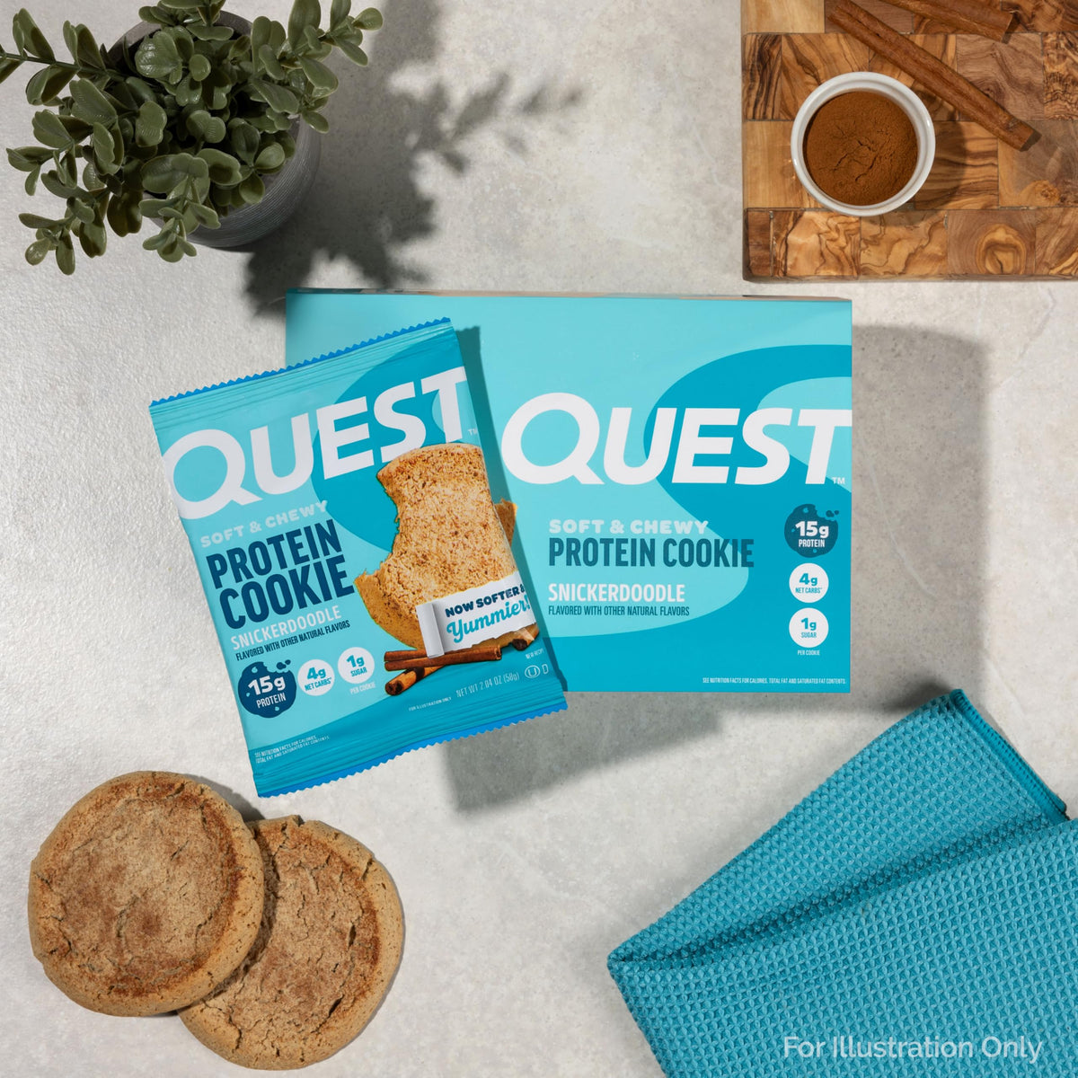 Quest Nutrition Chocolate Chip Protein Cookie, 15g Protein, 1g Sugar, 2g Net Carbs, Keto Friendly, High Protein, Low Carb; 12 Count