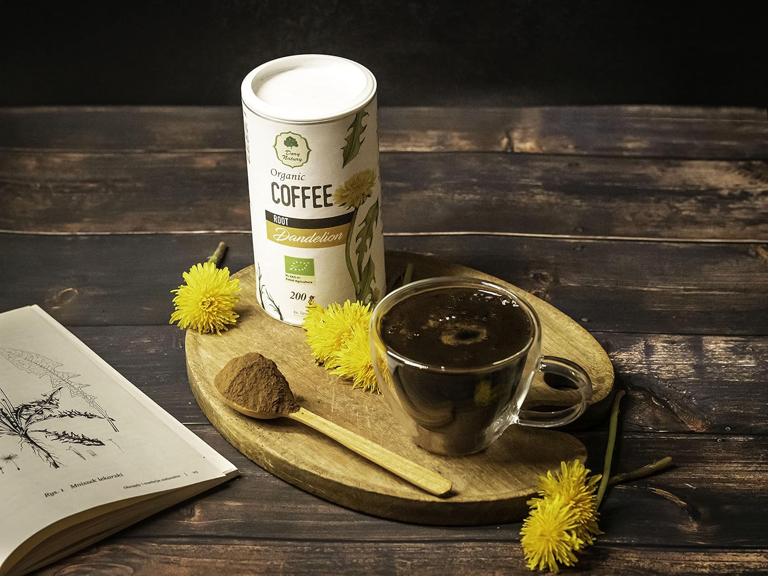 Organic Coffee Root Dandelion - Taraxacum Officinale - Caffeine Free - Detox - 200g - Dary Natury