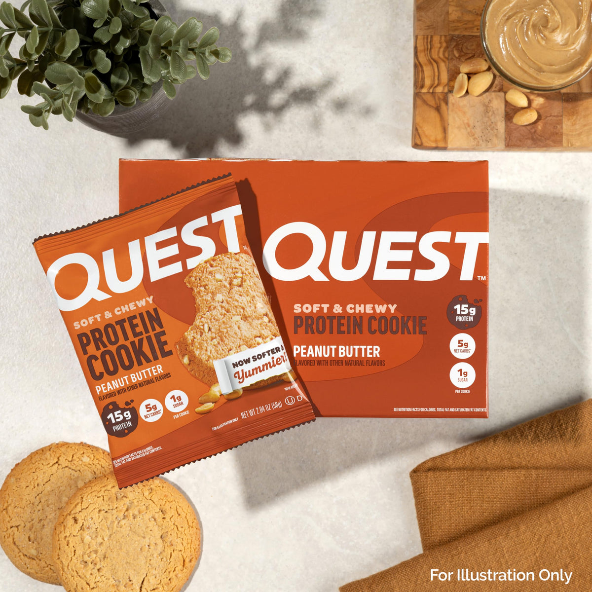 Quest Nutrition Chocolate Chip Protein Cookie, 15g Protein, 1g Sugar, 2g Net Carbs, Keto Friendly, High Protein, Low Carb; 12 Count