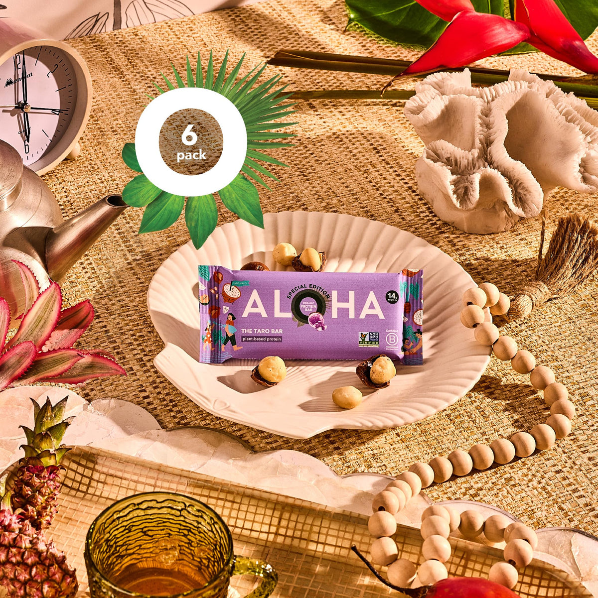 ALOHA Organic Plant Based Protein Bars |Peanut Butter Chocolate Chip | 1.98 Oz (Pack of 12) | Vegan, Low Sugar, Gluten Free, Paleo, Low Carb, Non-GMO, Stevia Free, Soy Free, No Sugar Alcohols