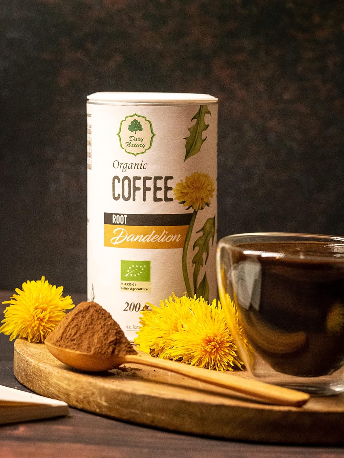 Organic Coffee Root Dandelion - Taraxacum Officinale - Caffeine Free - Detox - 200g - Dary Natury