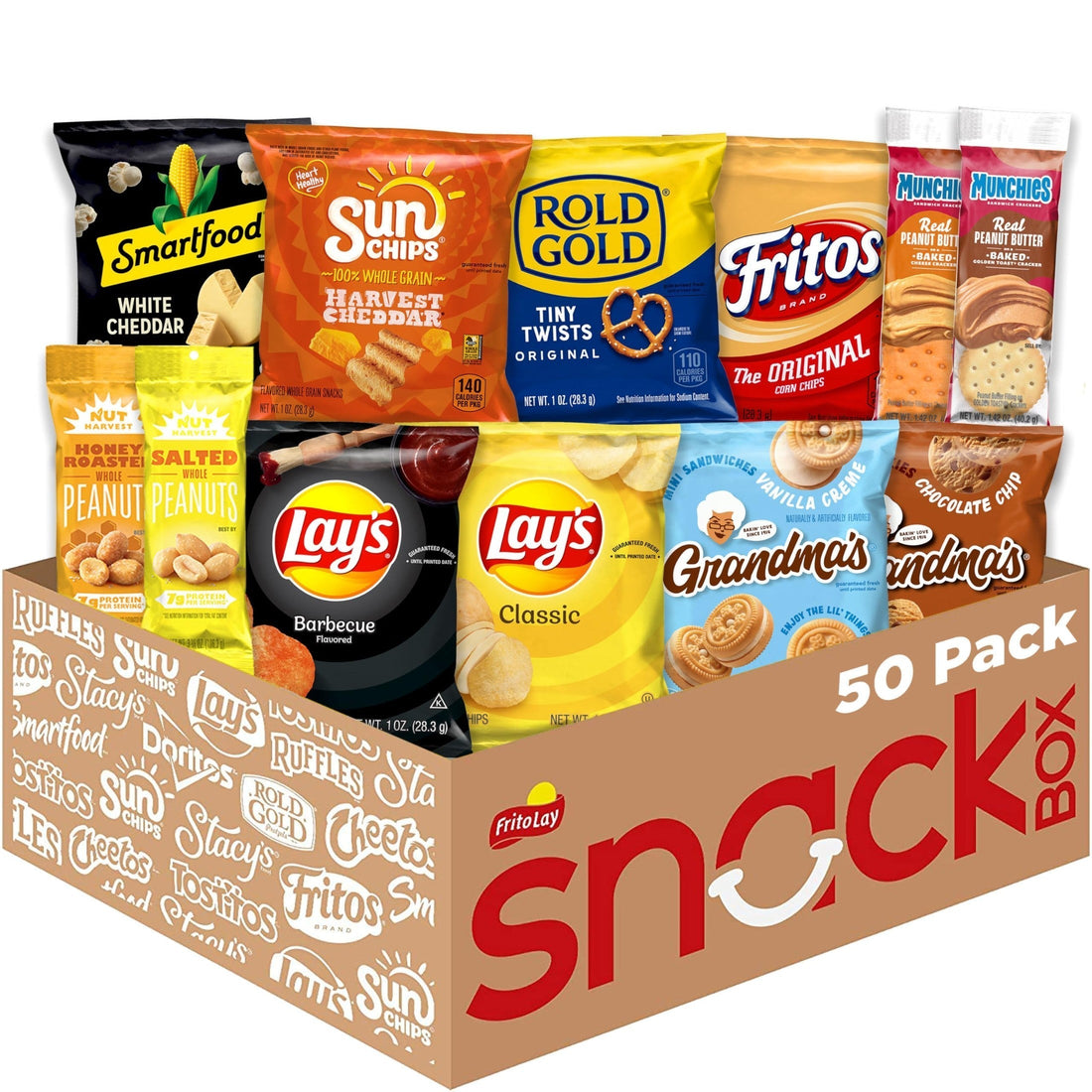 Frito-Lay Ultimate Classic Snacks Package, Variety Assortment of Chips, Cookies, Crackers, & Nuts, (Pack of 40) (Packaging May Vary)