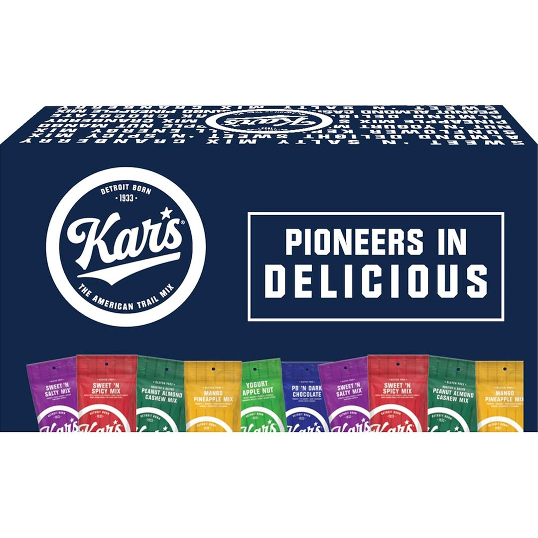 710xRakksWL._SL1500.jpg Kar’s Nuts Variety Pack Trail Mix Snacks -Yogurt Apple Nut, Mango Pineapple Mix, Sweet ‘N Spicy – Grab & Go Bags, Individual Snack Packs (Pack of 24), Gluten-Free Trail Mix Snack