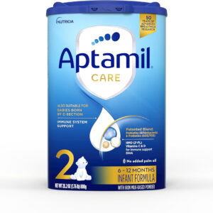 Aptamil Care Stage 2, Milk Based Powder Infant Formula for 6+ Months, Also for C-section born babies, with DHA & ARA, Omega 3 & 6, Prebiotics, Contains No Palm Oil, 28.2 Ounces, Packaging May Vary
